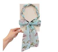 Satin Fabric Hair Bands, Non-Slip Wigs Tied Hair Ribbon, Retro Satin Cross Knotted Fabric Headband, Adjustable Hair Band for Women(Light blue)