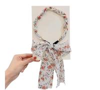 Satin Fabric Hair Bands, Non-Slip Wigs Tied Hair Ribbon, Retro Satin Cross Knotted Fabric Headband, Adjustable Hair Band for Women(White)
