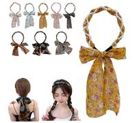 Satin Fabric Hair Bands, Retro Satin Cross Knotted Fabric Headband,Fashionable Adjustable Bow Bowknot Hairbands,Non Slip Ribbon for Hair for Women (Type D)