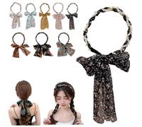 Satin Fabric Hair Bands, Retro Satin Cross Knotted Fabric Headband,Fashionable Adjustable Bow Bowknot Hairbands,Non Slip Ribbon for Hair for Women (Type E)