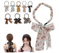 Satin Fabric Hair Bands, Retro Satin Cross Knotted Fabric Headband,Fashionable Adjustable Bow Bowknot Hairbands,Non Slip Ribbon for Hair for Women (Type H)