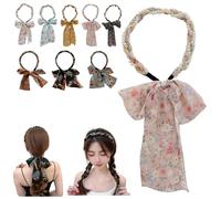 Satin Fabric Hair Bands, Retro Satin Cross Knotted Fabric Headband,Fashionable Adjustable Bow Bowknot Hairbands,Non Slip Ribbon for Hair for Women (Type F)