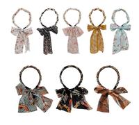 Satin Fabric Hair Bands, Retro Satin Cross Knotted Fabric Headband,Fashionable Adjustable Bow Bowknot Hairbands,Non Slip Ribbon for Hair for Women (8pcs)