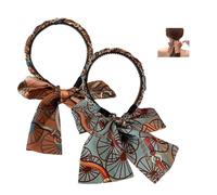 Satin Fabric Hair Bands, Retro Satin Cross Knotted Fabric Headband, Soft Hair Curlers for Daily Wearing, Dating, Sport, Making Up(Blue+Orange)