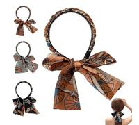 Satin Fabric Hair Bands, Ribbon for Hair Fashionable Adjustable Bowknot Hairbands, Retro Satin Cross Knotted Fabric Headband, Bohemian Style for Daily Wearing Dating and Making Up (Orange,1PCS)
