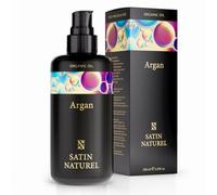 Satin Naturel Aceite de Argan de Marruecos ORGANICO Vegano 200ml - 100% Puro y Prensado en Frío + Vitamina E - Hidratación y Mascarilla pelo seco y dañado + Barba, Piel, Cabello, Cuerpo, Uñas