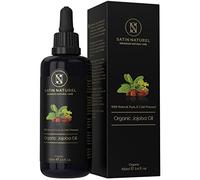 Aceite de Jojoba puro ORGÁNICO 100ml - Aceite corporal y tratamiento hidratante cabello 100% Vegano + Prensado en Frío - Con Vitamina E para Cuerpo, Piel, Cabello, Pelo y Uñas Sanas - Satin Naturel