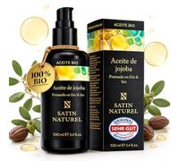 Aceite de Jojoba puro ORGÁNICO 100ml - Aceite corporal y tratamiento hidratante cabello 100% Vegano + Prensado en Frío - Con Vitamina E para Cuerpo, Piel, Cabello, Pelo y Uñas Sanas - Satin Naturel