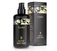 Satin Naturel Aceite de Ricino 100% Puro ORGÁNICO 200 ml - Prensado en Frío y Vegano - Crecimiento Cabello, Pestañas, Cejas, Uñas y Barba + Tratamiento Hidratante Cabello y Piel - Aceite Pelo