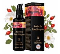Satin Naturel Aceite de Rosa Mosqueta Bio Prensado en Frío 100 ml | Aceite de Rosa Mosqueta 100% Puro Prensado en Frío, Para Rostro, Cuerpo, Masajes y Cabello, Efecto Antiarrugas