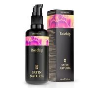 Aceite Rosa Mosqueta Puro 100% ORGÁNICO y Vegano - Prensado en Frío 100ml, Rosa Mosqueta para Cicatrices - Aceite Corporal Hidratante Naturalmente con Vitamina C A y E + Omega 3 - Satin Naturel