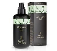 Aloe Vera Gel Puro 200ml, After Sun con Aloe Vera Puro Gel y Acido Hialuronico - Protector Solar Cabello - Crema Hidratante Facial Mujer y Crema Hidratante Corporal - Satin Naturel
