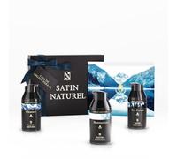 Regalos Originales para Hombres - Regalo Del Dia de Padre con Crema Hidratante Facial Hombre + Contorno de Ojos hombre + Limpiador Facial Hombre 3x30ml, Satin Naturel