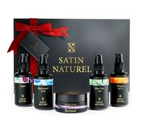 Satin Naturel Regalo Para Mujer - Día de la Madre - Regalo Mamá - Serum Vitamina C Retinol puro para la cara + Serum Acido Hialuronico + Crema Hidratante Facial Mujer + Aceite de Argan 5x30ml
