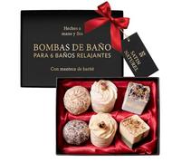 Regalos Originales para Mujer - 6 Bombas de Baño Bio Hechos a Mano con Aceites Esenciales y Manteca de Karite Pura - Regalo Mujer Cumpleaños - Regalos Mujer Satin Naturel
