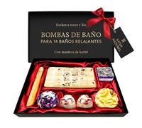 Regalos Originales para Mujer - 7 Bombas de Baño Bio Hechos a Mano con Aceites Esenciales y Manteca de Karite Pura - Regalo Mujer Cumpleaños - Regalos Mujer Satin Naturel