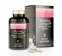 Satin Naturel Colágeno Marino Hidrolizado 550 mg con Ácido Hialurónico, Vitaminas B12 B6 B1 B2 y Niacina - Alta Dosis para Articulaciones, Huesos, Piel, Cabello y Energía con Guaraná