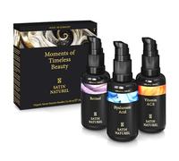 Satin Naturel Regalo Mujer - Regalos Originales para Mujeres - Serum Vitamina C + Retinol puro para la Cara + Serum Acido Hialuronico - 3x30ml - Regalos Luxos