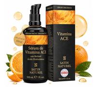 Satin Naturel Sérum ACE Vitamina C con Retinol y Ácido Hialurónico 100 ml | Sérum Facial Antiedad con Vitamina C, Retinol, Ácido Hialurónico y Aloe Vera Bio, Contra Manchas y Arrugas