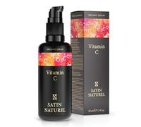 Serum de Vitamina C 50 ml - ORGANICO y Vegano - Antiedad, Antiarrugas y Antimanchas - Contorno de Ojos y Piel Firme, Radiante y Suave - Doble Complejo de Vitamina C, E, Aloe Vera - Satin Naturel