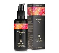 Serum de Vitamina C 50 ml - ORGANICO y Vegano - Antiedad, Antiarrugas y Antimanchas - Contorno de Ojos y Piel Firme, Radiante y Suave - Doble Complejo de Vitamina C, E, Aloe Vera - Satin Naturel