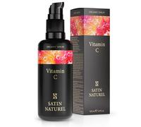 Satin Naturel Serum Vitamina C & E 100 ml - ORGANICO y Vegano - Crema Antimanchas Facial Mujer + Crema Antiarrugas Mujer - Antiedad - Contorno de Ojos y Cara - Piel Firme, Radiante y Suave