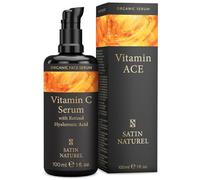 Serum Vitamina C y Retinol 100ml, Effecto Antimanchas con Vitamina C - Serum Facial Vitamina E y Retinol Puro para la Cara y Contorno de Ojos Antiarrugas Mujer - Skincare - Satin Naturel