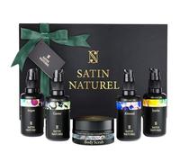 Regalo para Mujer de Belleza - Regalos Originales para Mujer - Aceite de Argan - Aceite de Jojoba - Aceite de Almendras - Exfoliante Corporal 5x30ml - Satin Naturel