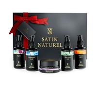 Satin Naturel Set de Regalo para Mujer 5x30 ml | Rutina Facial con Gel de Aloe Vera, Aceite de Argán, Sérum de Vitamina C, Ácido Hialurónico y Crema de Retinol