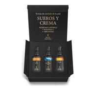 Satin Naturel Set de Regalo para Mujer - Set de Belleza y Bienestar 3×30 ml con Sérum de Vitamina C, Sérum de Ácido Hialurónico y Fluido Facial con Ceramidas a Base de Aloe Vera Bio