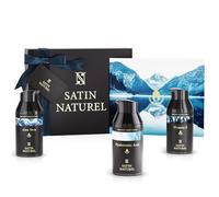 Satin Naturel Set Premium de Regalo para Hombre 3x30 ml | Set con Crema Facial, Contorno de Ojos y Limpiador, Regalo para el Día del Padre