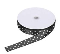 Satin Ribbon, Polka Dot Printed, Craft Tool for Hair Bows, Decorations, Farmhouse Garland, Polka Dot Satin Ribbon (Black)