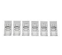 Satin Stitch Presser Foot Transparent Plastic Stainless Steel Burr Free Sewing Machine Feet for Household Dressmaking 6pcs Set 3.5x1.5cm