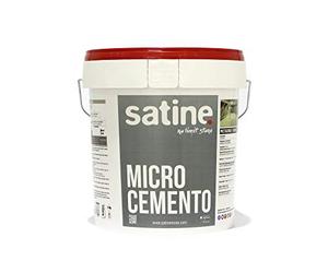 Satine Microcemento Monocomponente acabado base 20KG para 50m2 | grano grueso | en polvo mezcla con agua | uso exterior e interior | suelos, paredes, fachadas, mobiliario