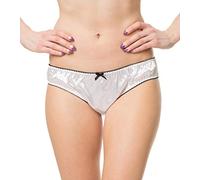 Satini Bragas de Raso con Volantes con Volantes Bikini Ropa Interior Bragas (Blanco, XL)