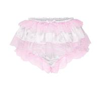 Satini Braguita Sissy con Falda de Raso | Tacto Sedoso, Volante de Encaje, Vuelo Superpuesto, Cintura Elástica Segura, Tallas S-XXL