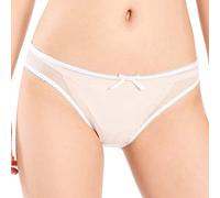 Satini Braguitas de Bikini de Nylon Transparente Bragas (Blanco, XL)