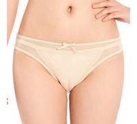 Satini Braguitas de Bikini de Nylon Transparente Bragas (Color Desnudo, XL)