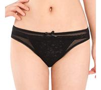 Satini Braguitas de Bikini de Nylon Transparente Bragas (Negro, S)