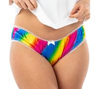 Satini Braguitas de satén con Volantes Tanga Bikini Bragas Ropa Interior (arcoíris, S)