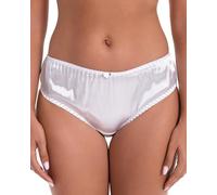 Satini Braguitas de Satén de Seda - Ribete Elástico Suave, Lencería Elegante Cómoda, Braguitas Sissy (Blanco, M)