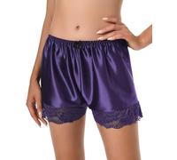 Satini Calzoncillos de Raso francés de Lujo Bragas Ropa Interior (Índigo, XXL)
