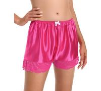 Satini Calzoncillos de Raso francés de Lujo Bragas Ropa Interior (Rosa Fuerte, S)