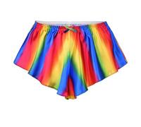 Satini Satén Culottes con Pliegues Falda Pantalones Cortos Panties satinados Ropa Interior (arcoíris, S)