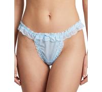 Satini Transparente Encaje con Volantes el marica Tanga Bragas Calzoncillos Bragas Panties satinados Ropa Interior (Azul Claro, S)