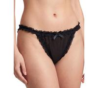 Satini Transparente Encaje con Volantes el marica Tanga Bragas Calzoncillos Bragas Panties satinados Ropa Interior (Negro, S)