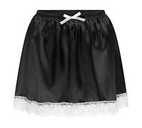 Satini Volantes Bragas el marica con Volantes Sedoso Satén Enagua Completa Enagua Falda Dolly (Negro, L)