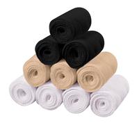 SATINIOR 10 Forros de Sudor de Sujetador Algodón Almohadilla Rectangular Debajo Bra 3 Capas (Blanco, Negro, Beis, M)