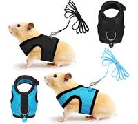 SATINIOR 2 Piezas de Malla Suave pequeño arnés para Mascotas Chaleco para Caminar con Campana Transpirable arnés para Cachorros de Nylon Correa para Mascotas Juego de Chaleco para Conejo, Hurones,