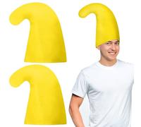 SATINIOR 2 Piezas Sombrero Enano de Carnaval Sombrero Enano de Fieltro Divertido para Carnaval Martes Navideña Fiesta de Rol Enano, Tamaño Úni para Adultos (Amarillo)